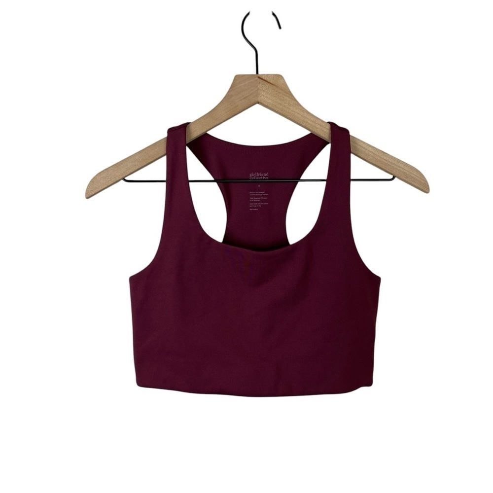 Girlfriend Collective Burgundy Paloma Racerback Bra